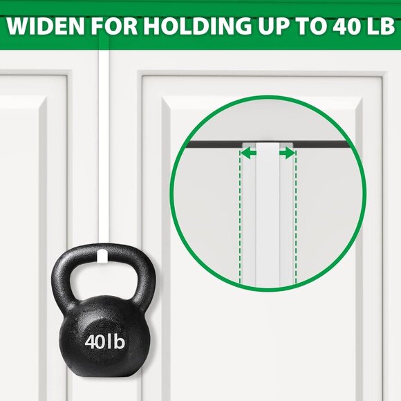 Functional 14" Over Door Hooks - Durable Wreath & Coat Holders, White-4 Pack - Picture 4 of 8